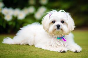 Cute Jack Russell Terrier. Portrait of a beautiful Jack Russell Terrier dog playing in the park. photo