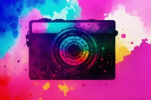 Abstract colorful background. Watercolor paint. Digital art, photo