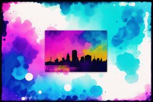 Abstract colorful background. Watercolor paint. Digital art, photo