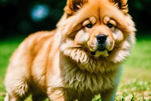 retrato de un linda perro chino perro chino perro en el parque. generativo ai foto