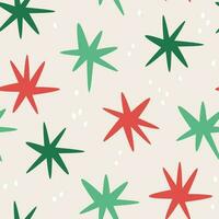 Abstract vector seamless pattern. Green and red repeating elements for print and design.