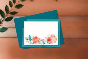 Mothers Day postcard. Watercolor hand painted floral frame. Greeting card. Watercolor paint. Digital art, photo