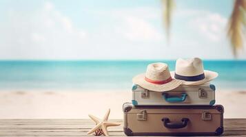 Ready for summer vacation travel background. photo