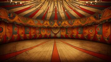 Circus Background with Vibrant Colors and Fun Characters. photo