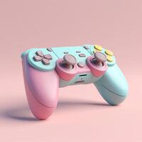 3d gamepad with pastel color. photo