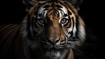 Tiger face close up ciematic. photo