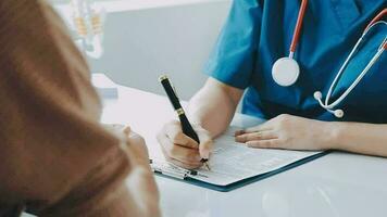 Male patient having consultation with doctor or psychiatrist who working on diagnostic examination on men's health disease or mental illness in medical clinic or hospital mental health service center video