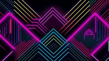 Black Neon Background Dark and Trendy Design. photo