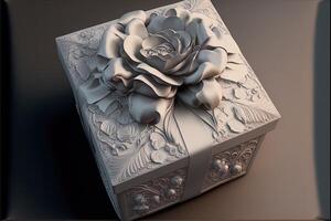 realista decorativo regalo cajas 3d regalos blanco cartulina embalaje plantillas lado ver corazón forma regalos perfectamente envuelto san valentin caja de regalo lujo cartulina generativo ai foto