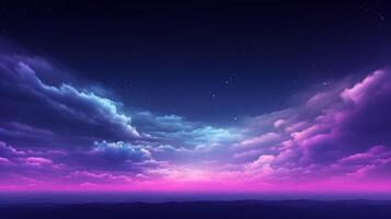 Neon glow sky background with violet color. photo