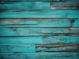 Turquoise Wood Background Rustic Charm with a Pop of Color. photo