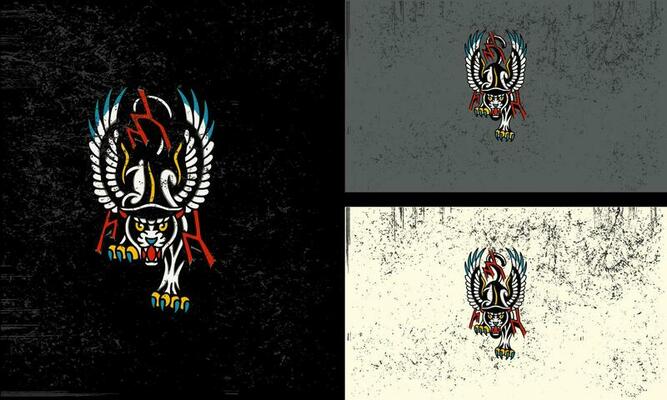 panther with wings vector mascot flat design