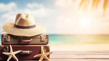 Ready for summer vacation travel background. photo