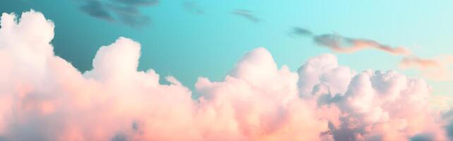 Cloud in the sky with pastel background. photo