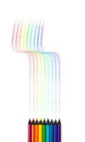 LGBTQ Concepts. Rainbow Flag created by Colour Pencil. Pride month. Sign of Gender, Human Rights and Protest. Symbol of LGBTQ People act Together as Community or Unity. Vertical image photo