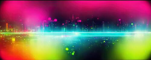 illustration of gaming background abstract, cyberpunk style of gamer wallpaper, neon glow light of sci-fi. Glowing iridescent neon lights for both light and dark backgrounds. photo