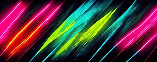 illustration of gaming background abstract, cyberpunk style of gamer wallpaper, neon glow light of sci-fi. Glowing iridescent neon lights for both light and dark backgrounds. photo