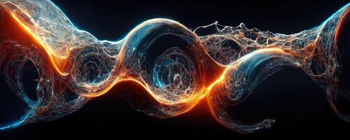 Illusion or dream, innovation or exploration, technology or sci fi. Physics quantum fluctuations 8k octane rendered ultra realistic. Digital art banner for game or movie photo