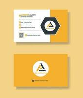 Creative business card, yellow shape business card for corporate identity , name card , visiting card Pro Vector