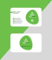 trending business card, green round shape business card for corporate identity , name card , visiting card Pro Vector