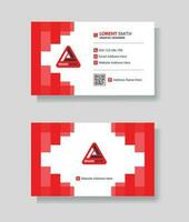 Creative business card, red and white background business card for corporate identity, name card ,visiting card Pro Vector