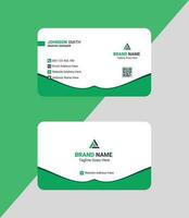 Creative and clean modern business card, green round shape business card for corporate identity , name card , visiting card  vector Pro