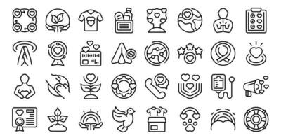 Hope icons set outline vector. Happy youth vector