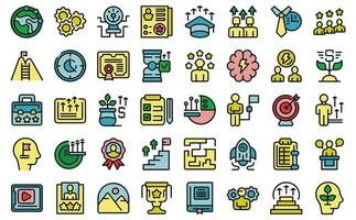 Personal Growth Training icons set vector flat