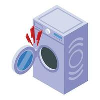 Broken wash machine icon isometric vector. Job tool vector