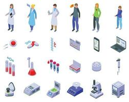 Genetic consultant icons set isometric vector. Research medical vector