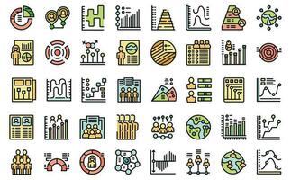 Demographer icons set vector flat