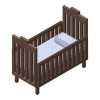 Baby crib icon isometric vector. Care child vector