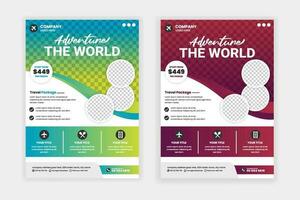 Travel flyer or poster brochure design layout, Travel flyer template for travel agency vector