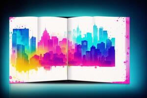 Abstract colorful background. Watercolor paint. Digital art, photo