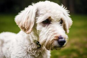 Portrait of a beautiful dog standing in the park. photo