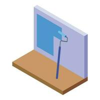 Paint wall work icon isometric vector. Worker service vector