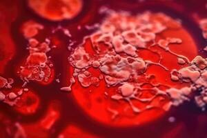 Macro shot of red blood cells in artery. photo