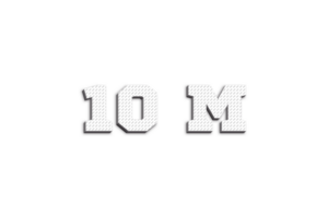 10 million subscribers celebration greeting Number with 3d paper design png