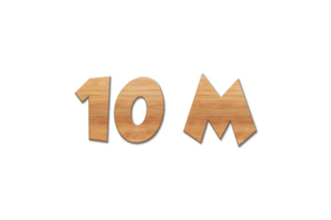 10 million subscribers celebration greeting Number with oak wood design png