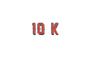 10 k subscribers celebration greeting Number with retro design png