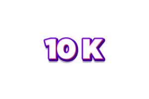 10 k subscribers celebration greeting Number with purple and pink design png