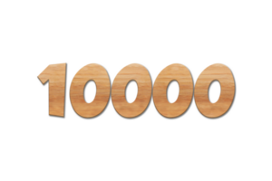 10000 subscribers celebration greeting Number with oak wood design png