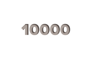 10000 subscribers celebration greeting Number with wooden engraved design png