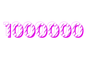 1000000 subscribers celebration greeting Number with stripe design png
