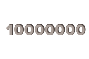 10000000 subscribers celebration greeting Number with wooden engraved design png