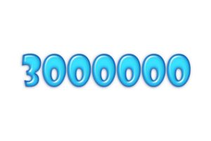 3000000 abonnees viering groet aantal met blauw glans ontwerp png