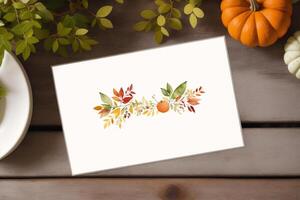 Thanksgiving postcard. Thanksgiving celebrations background. Turkey. Copy space. photo