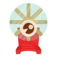 Chocolate cheesecake icon isometric vector. Chocolate cake on round glass table vector