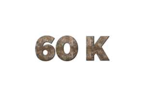 60 K iscritti celebrazione saluto numero con vecchio noce legna design png