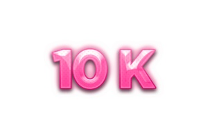 10 k prenumeranter firande hälsning siffra med rosa design png